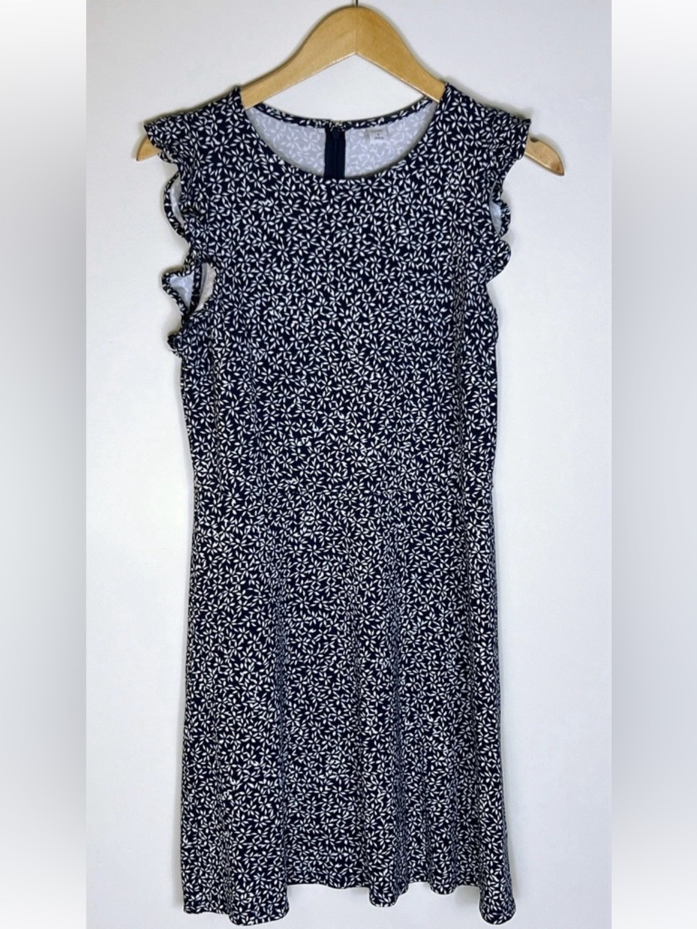 Old Navy Navy and White Leaf-Pattern Sundress